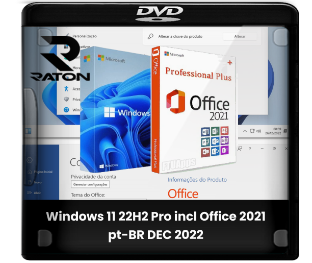 Raton Download - Desde 2007: Download Windows 11 22H2 Pro incl Office 2021  pt-BR DEC 2022